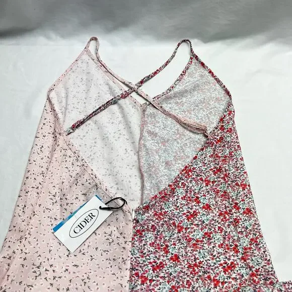 Cider Maxi Slip Dress Two Tone Pink Floral NWT Women's Size XS - Picture 2 of 6